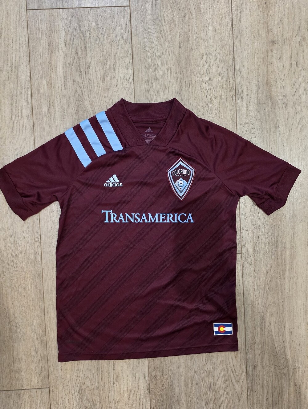 Adidas Colorado Rapids Soccer Jersey Youth 11-12 Y152 Burgundy MLS